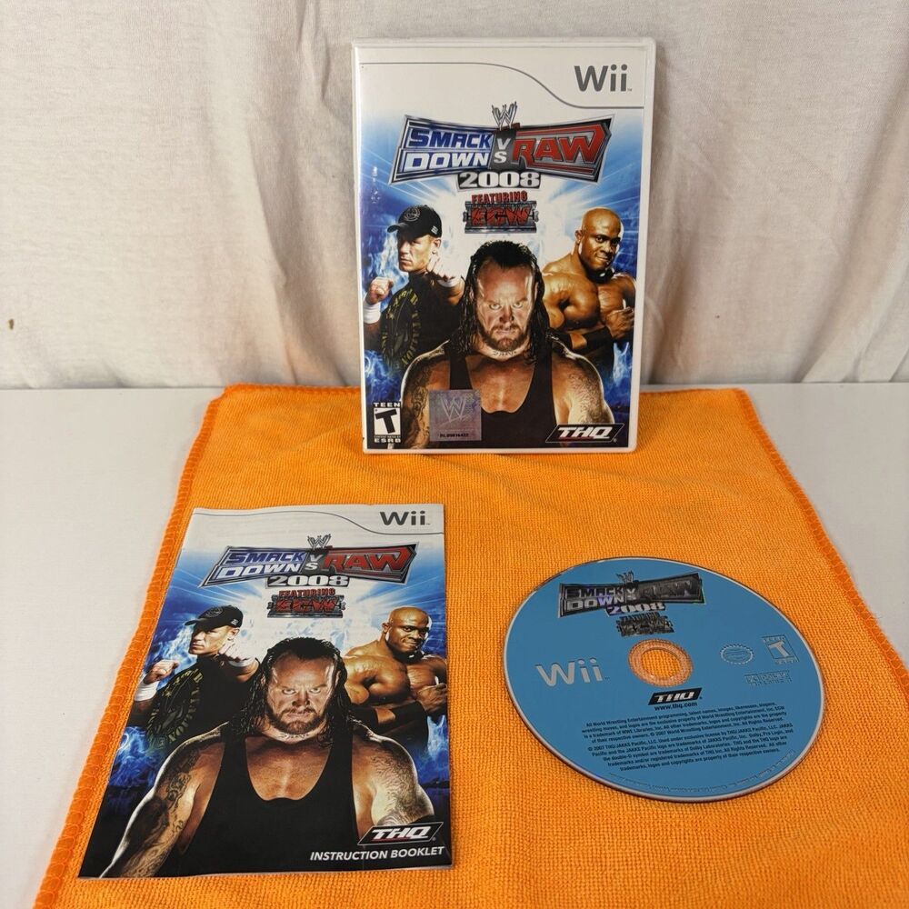 WWE SmackDown vs. Raw 2008 Featuring ECW - Nintendo Wii Complete Tested